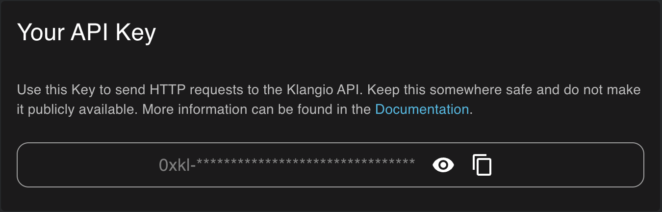 api key in dashboard
